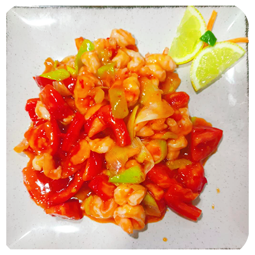 Gambas salsa chilidulce malasia