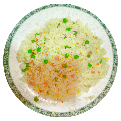 Arroz frito con tres delicias