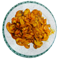 Gambas con champiñon